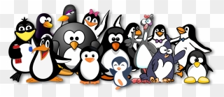 Penguins Just Love Openclipart - Penguins Clipart - Png Download