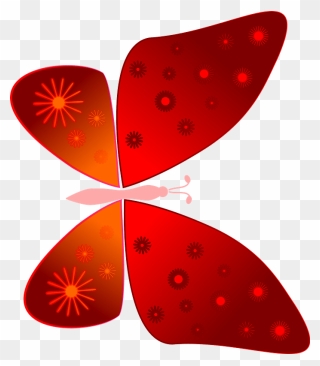 Red Butterfly Clipart - Png Download