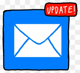 A Graphic Of A Mail Icon With The Word "update - Blue Mail Icon Png Clipart