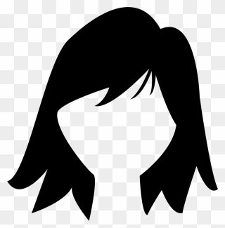 Short Dark Female Hair Shape - Mullet Hair Mullet Clip Art - Png Download