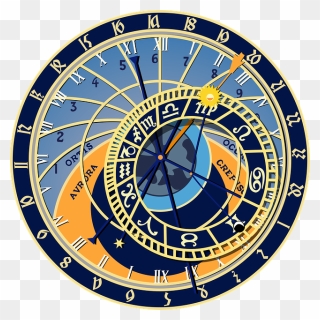 Prague Astronomical Clock Clipart - Png Download