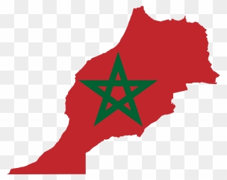 Nieuwe Routes Naar Marokko - Morocco Flag Map Clipart