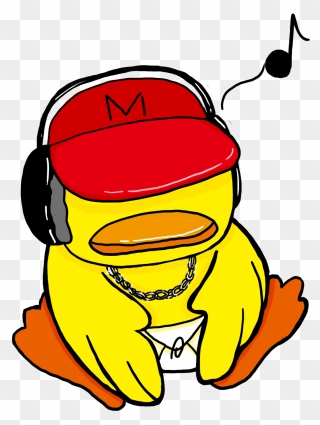 Duck Listening To Music Clipart