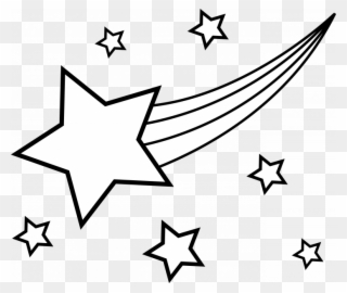 Shooting Star Free Printable Coloring Page - Shooting Star Black And White Clipart