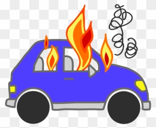 Cars On Fire Clipart - Car On Fire Cartoon - Png Download