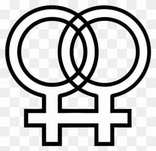 Linked Female Symbols - Female X Female Symbol Clipart