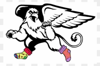 Gryphon With Crazy Socks - Lincoln Park Middle School Clipart