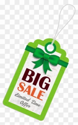 Green Big Sale Hang Tag - Big Sale Tag Png Clipart