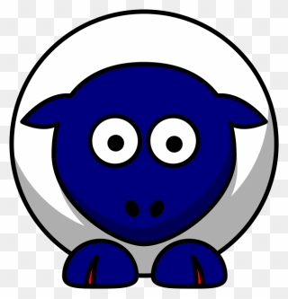 Sheep Looking Straight White - Cartoon Sheep .png Clipart