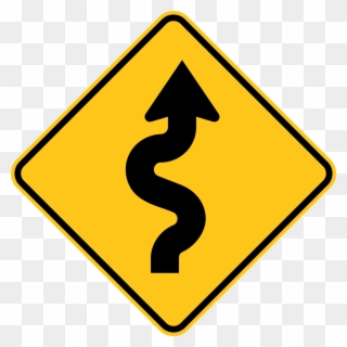 Clip Library Winding Road Right Warning Sign Digital - Sharp Turn Road Sign - Png Download