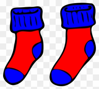 Sock Clip Boy Clipart - Blue And Red Socks Clipart - Png Download
