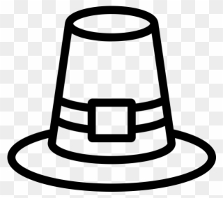 Pilgrim Hat Rubber Stamp - Drawing Clipart