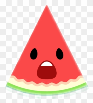 Fruit Food Cute Emoji Emoticon Shock Shocked - Watermelon Clipart