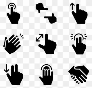 Hand Icons Free Basic Gestures Fill - Hand Gesture Vector Png Clipart