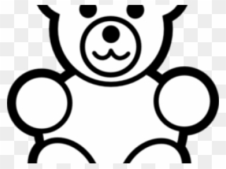 Gummy Bear Clipart Black And White - Black And White Teddy Bear Clip Art - Png Download
