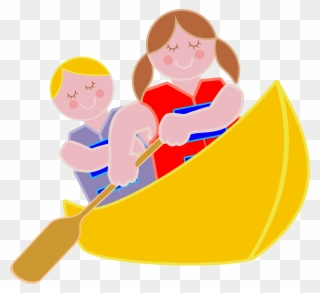 Kayaking Clipart Png - Boy And Girl In Canoe Transparent Png