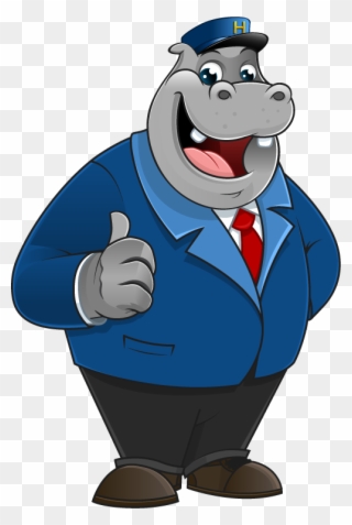 Hippo Mascot Cliparts - Hippo Mascot - Png Download