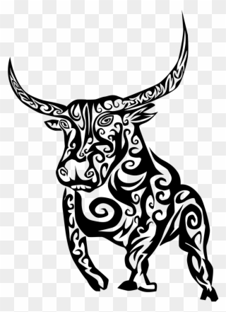Bull,tribal,tribal - Bull Tattoo Clipart