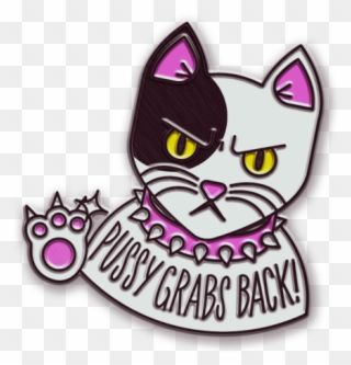 Pussy Cat Grabs Back Pin Animation - Cat Clipart