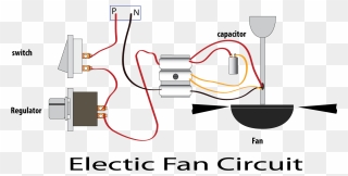 Fan Connection With Capacitor Clipart