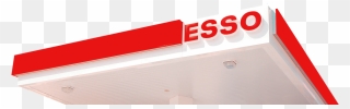 Esso Petrol Station - Architecture Clipart