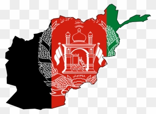 Afghanistan Map With Flag Clipart