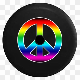 Gay Pride Lgbt Waving Flag Spare Jeep Tire Cover - Peace Sign Clipart