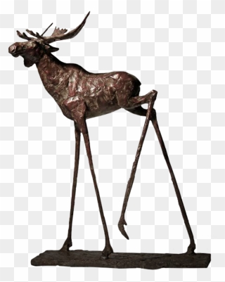 Long Legged Moose Sculpture Clipart