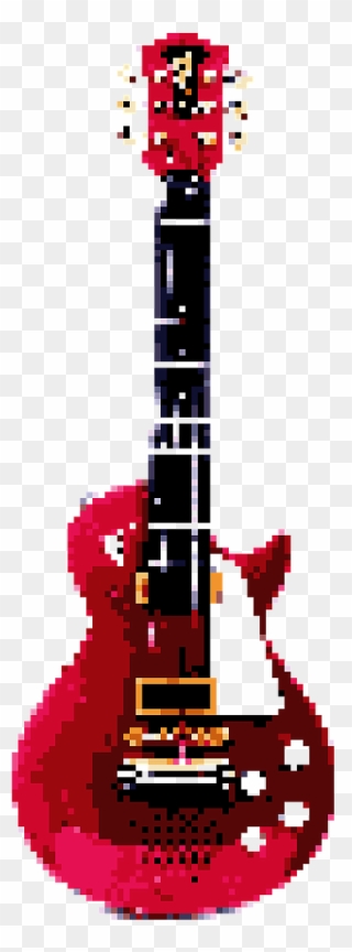 Electric Guitar Pixel Art Clipart
