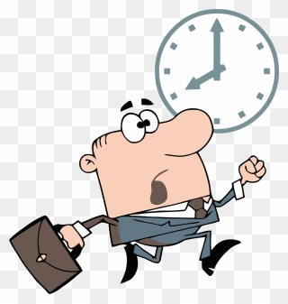 Clipart Image Business Man Racing The Clock To Get - Go To Work On Time - Png Download