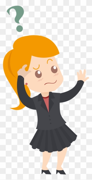 Confused Business Woman Cartoon - Confused Png Clipart