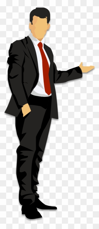 Cartoon Business Man Free Clipart Hq Clipart - Man In Suit Cartoon - Png Download