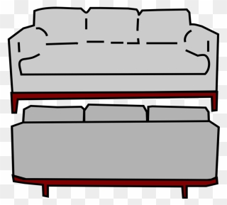 Table Clip Bed - Back Of A Couch Drawing - Png Download