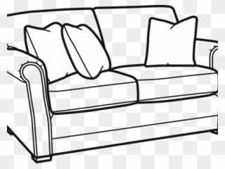 Download Drawn Couch Side View - Sofa Black And White Clipart