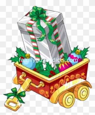 Silver Gift Box In Wagon Clipart