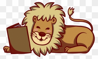 Free Book Clipart, Transparent Book Images And Book - Lion Reading A Book - Png Download