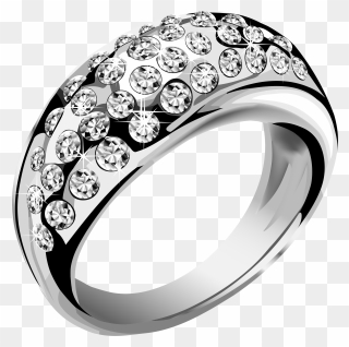 Silver Ring With White Diamonds Png Clipart Transparent Png