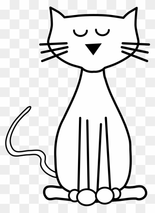 Cat Black And White Cartoon Clipart