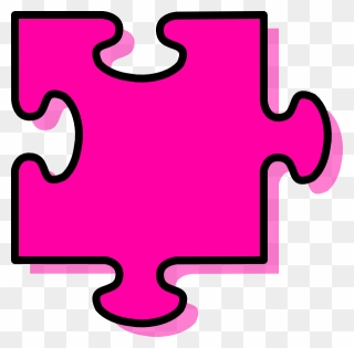 Pink Puzzle Piece Clip Art At Clker - Transparent Background Puzzle Piece - Png Download