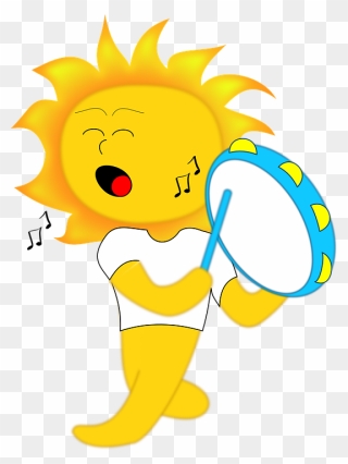 Music, Drum, Kids, Sun, Children, Playing, Sol, Walking - Clip Art Sun Pic For Kids - Png Download