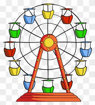 How To Draw Ferris Wheel - Easy Ferris Wheel Drawing Step By Step Clipart