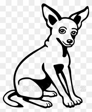 Transparent Chihuahua Dog Clipart - Black And White Chihuahua Clip Art - Png Download