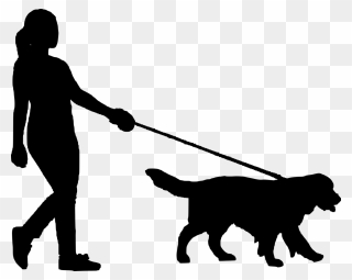 Dog Sitting Silhouette Clipart Clip Free Library Dog, - Walking Dog Silhouette Png Transparent Png