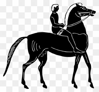 Man On Black Horse Vector Clipart Image - Black Man On Black Horse - Png Download