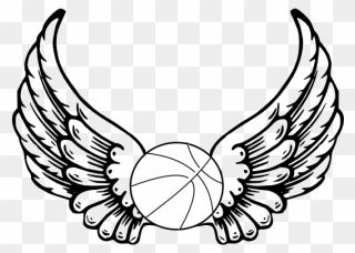 Basketball Angel Wings Clipart