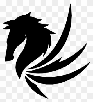 Rider Horse Pegasus Clipart - Pegasus Logo Black And White - Png Download