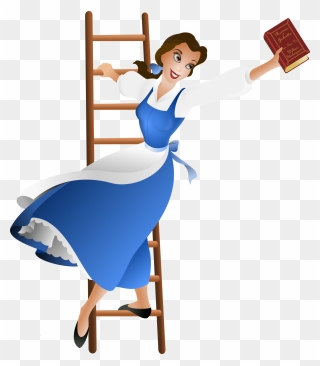 #ladder #book #library #belle #disney #princess #beauty - Belle Beauty And The Beast Png Clipart