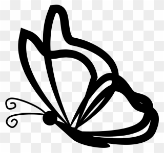Wing Svg Hand Drawn - Outline Butterfly Clipart - Png Download