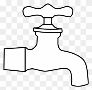Water Spiket Clipart Image Library Stock Water Faucet - Tap Clipart Black And White - Png Download