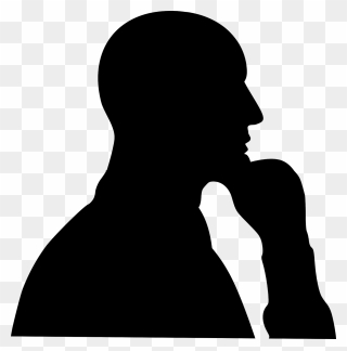 Silhouette Of A Man Thinking Clipart